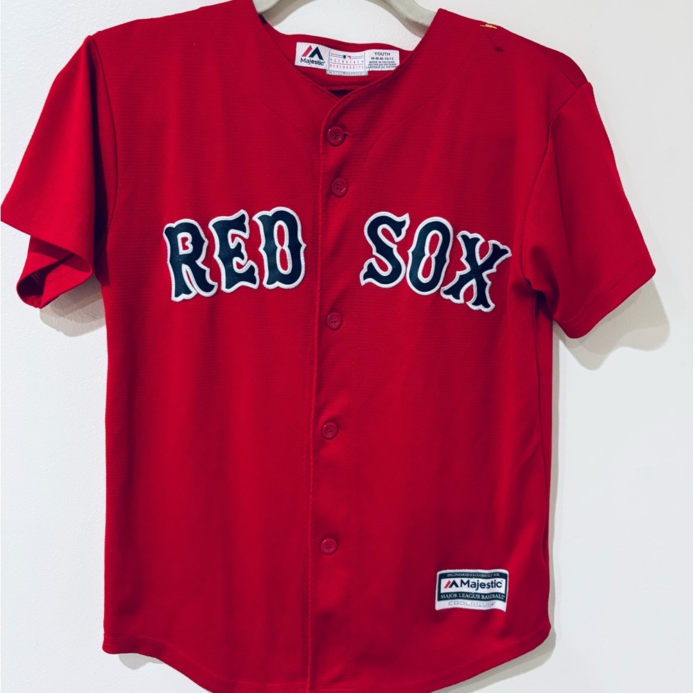 Majestic Red 'Red Sox' Kids Button-Up Jersey sport